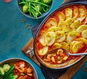 Rc Cod Prawn Pie With Saffron Potatoes